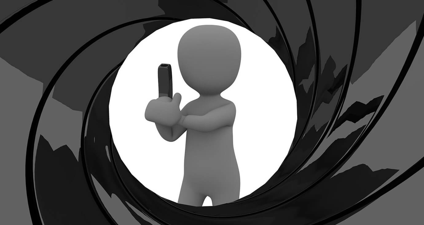 James Bond Motiv - Blick durch den Lauf einer Waffe